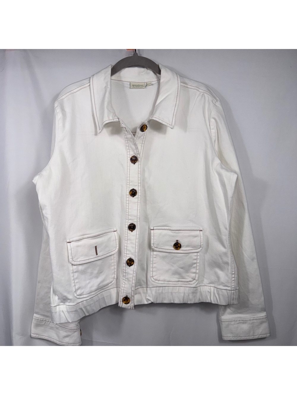 Spartina 449 White Denim Jacket Women’s L